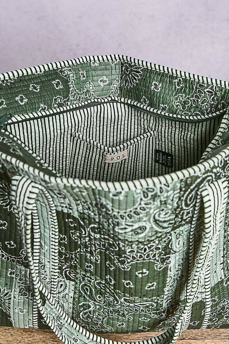 Quilted Green Tote