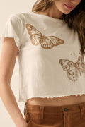 Butterflies Crop Graphic Tee