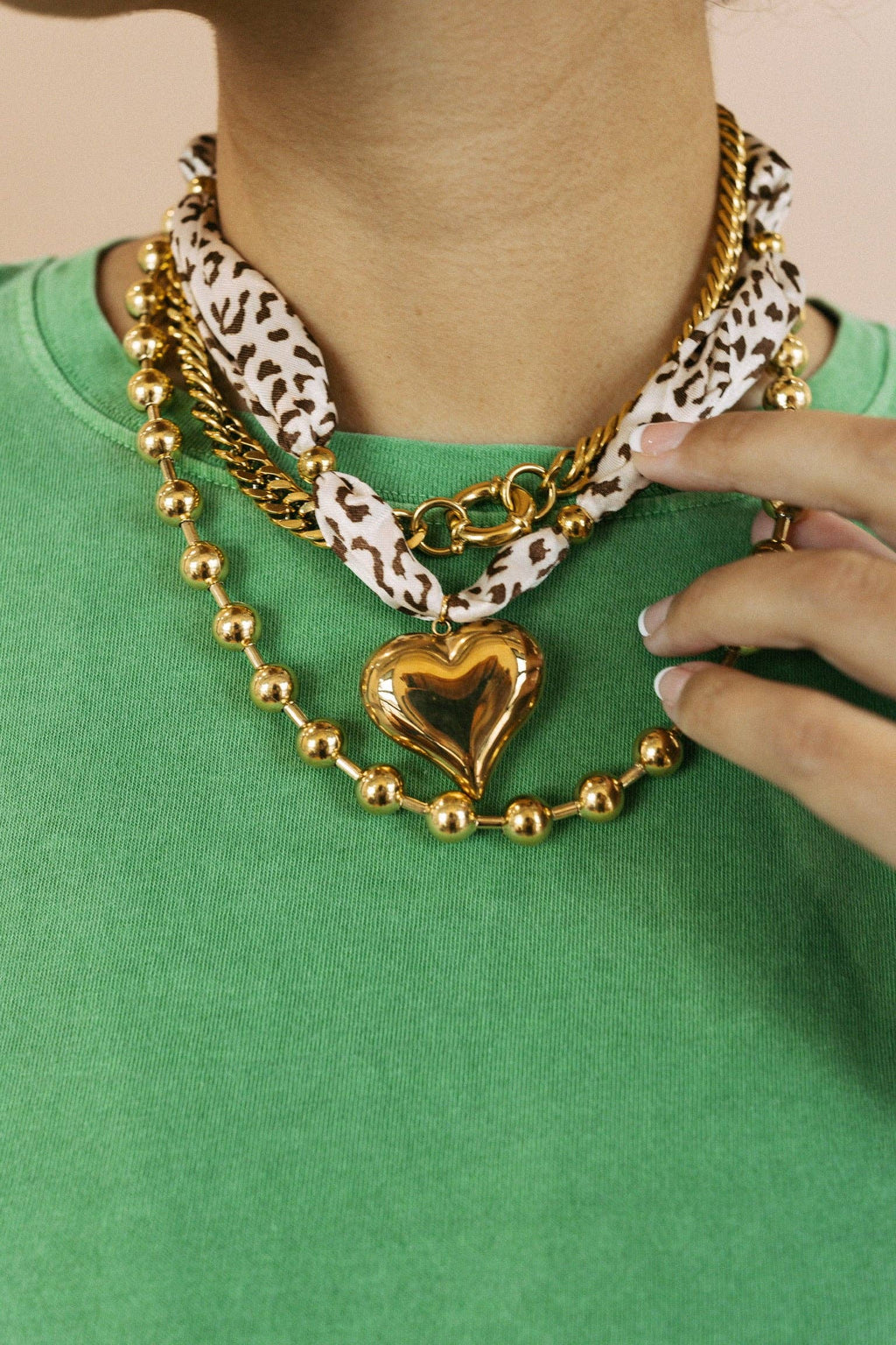 Mariana Leopard Scarf Charm Necklace