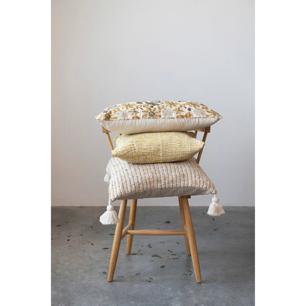 16" Abstract Mustard Pillow