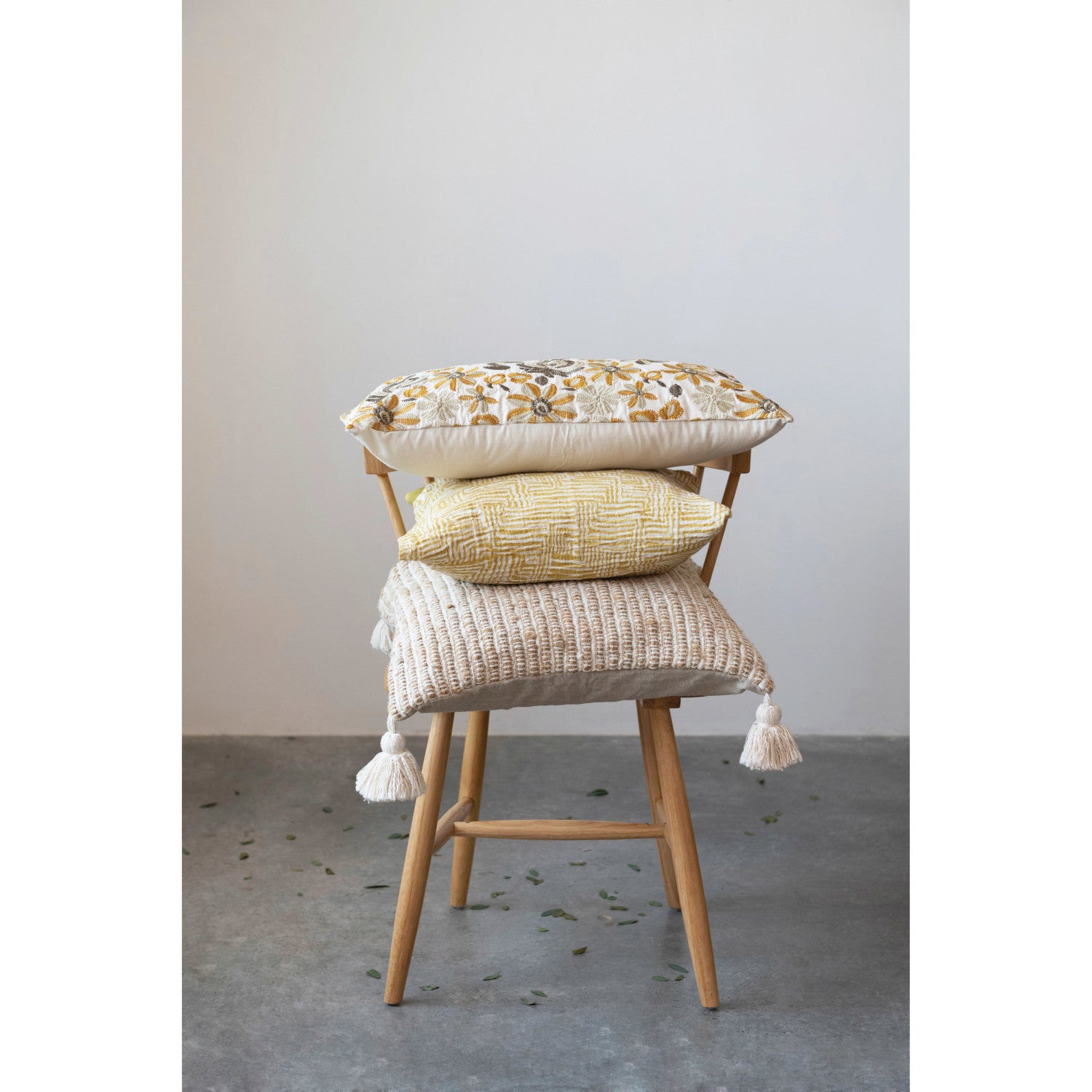 16" Abstract Mustard Pillow