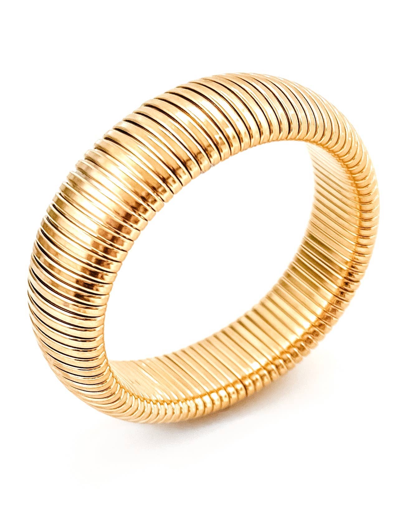 Baia Thick Chunky Coil Bangle Bracelet
