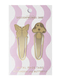 Metal Page Tabs | Mushroom + Butterfly
