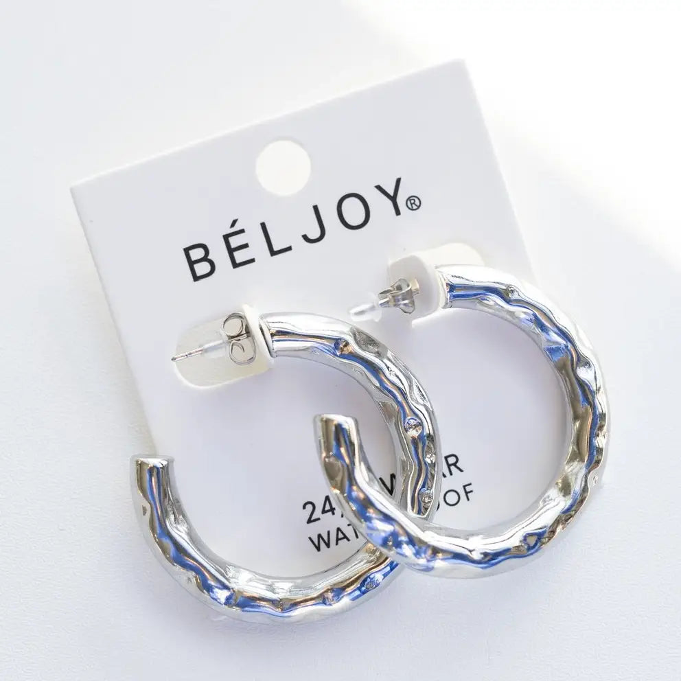 Elondo Hammered Hoop Earrings