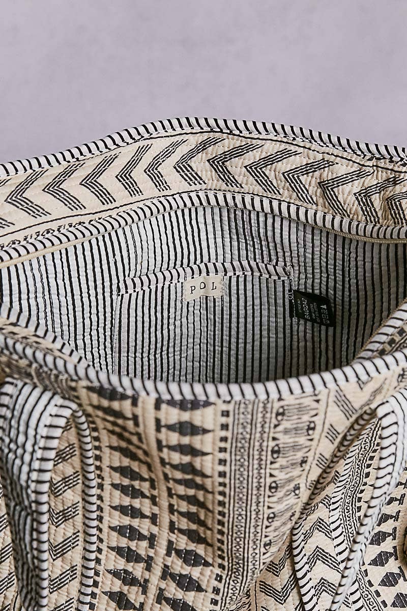 Quilted Black & White Tote
