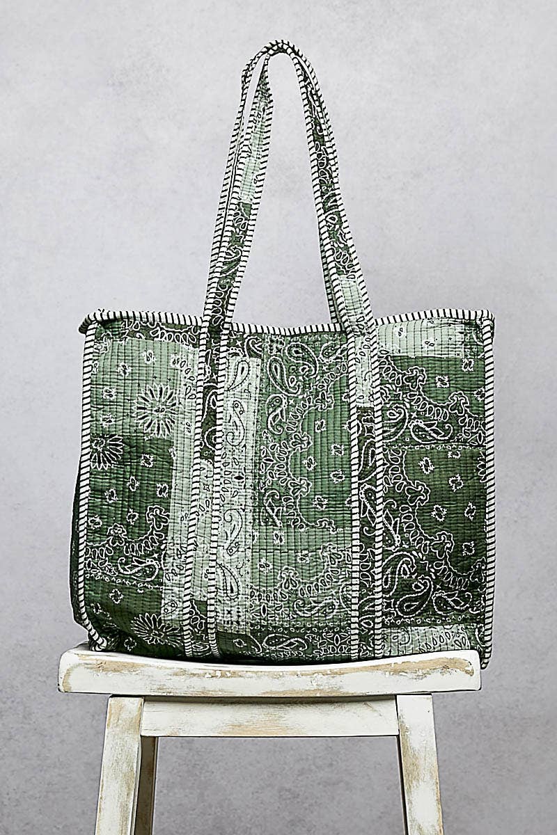 Quilted Green Tote