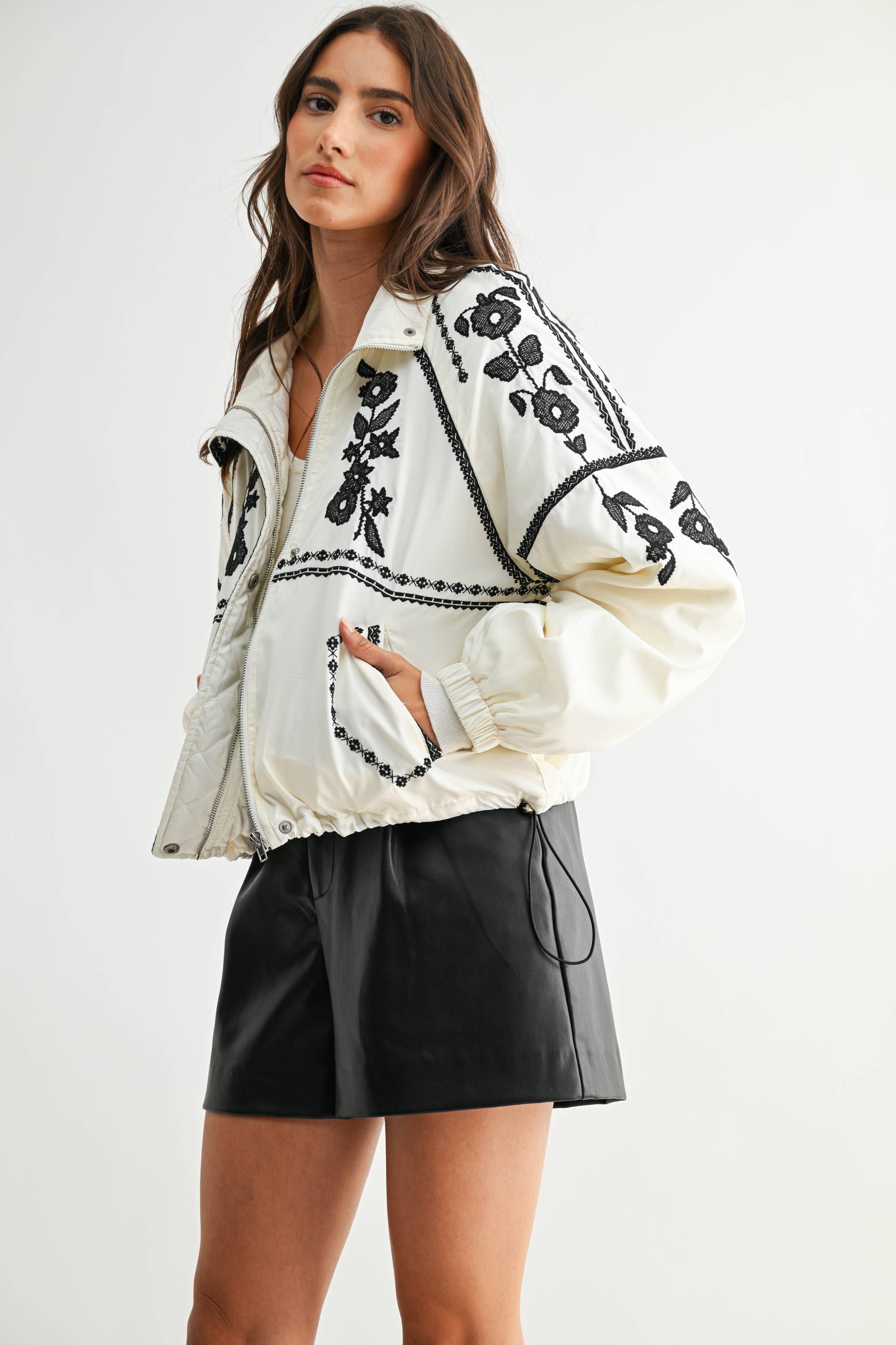 Embroidered Bomber Jacket
