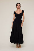 Cap Sleeve Fit & Flare Maxi Dress