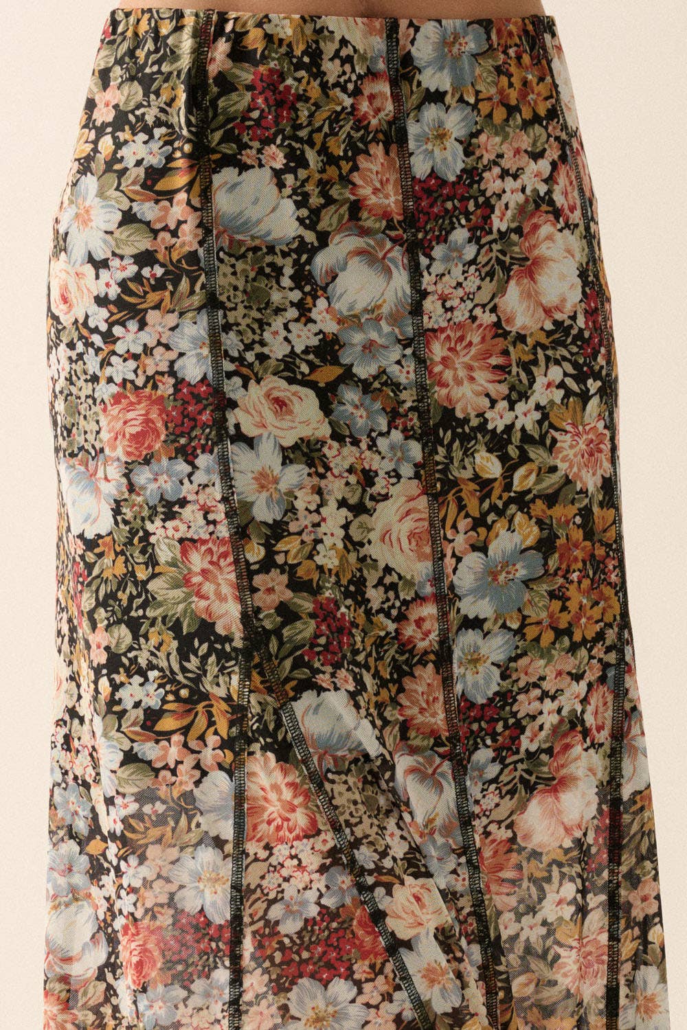 Floral Knit Maxi Skirt