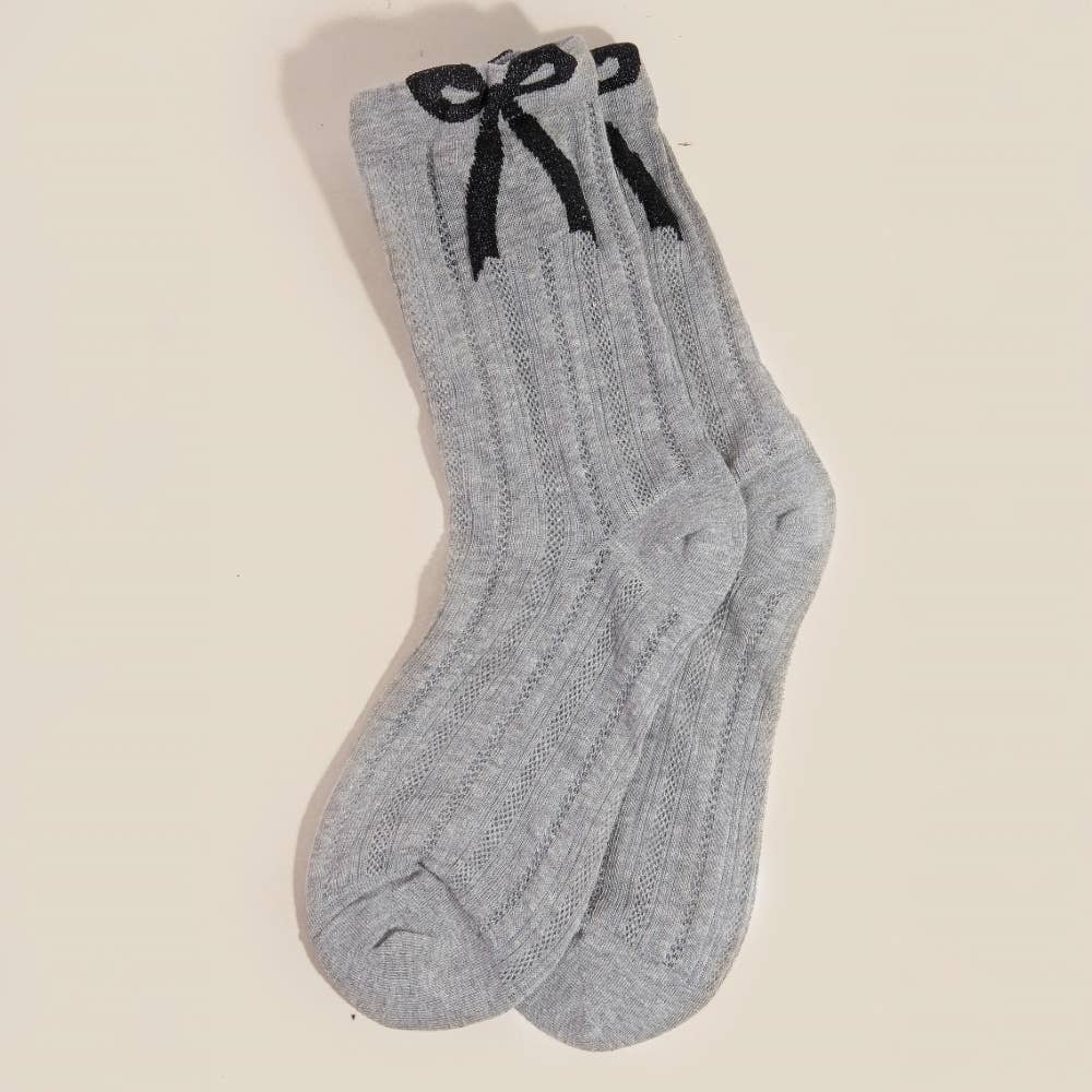 Embroidered Bow Socks