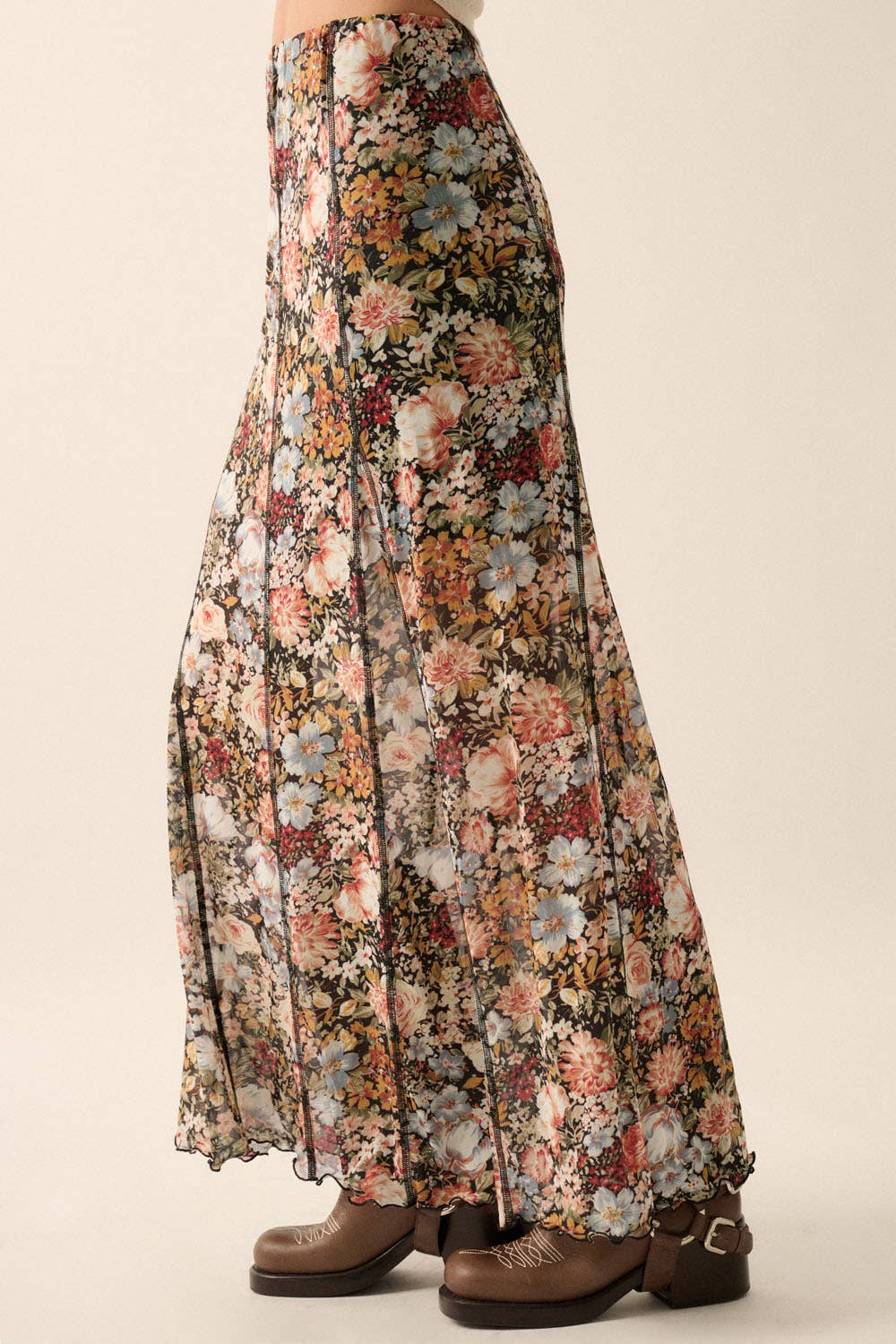 Floral Knit Maxi Skirt