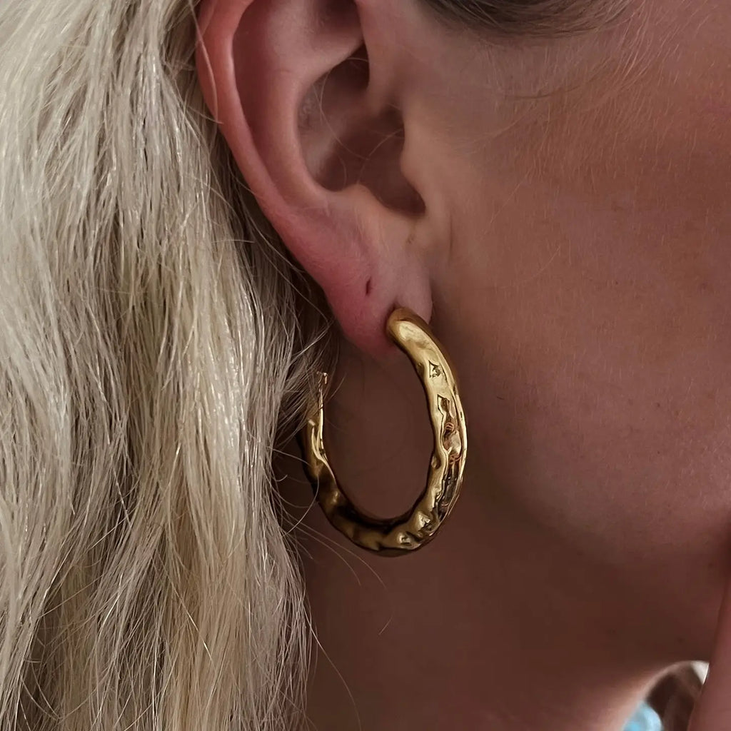 Elondo Hammered Hoop Earrings