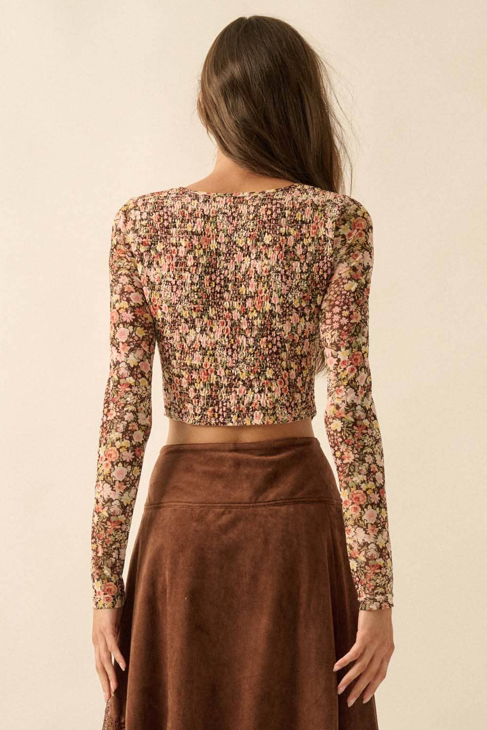Floral Smocked Sweetheart Top