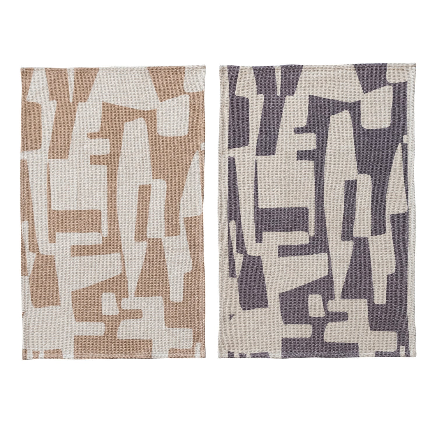 Abstract Waffle Weave Tea Towel - Choose Color