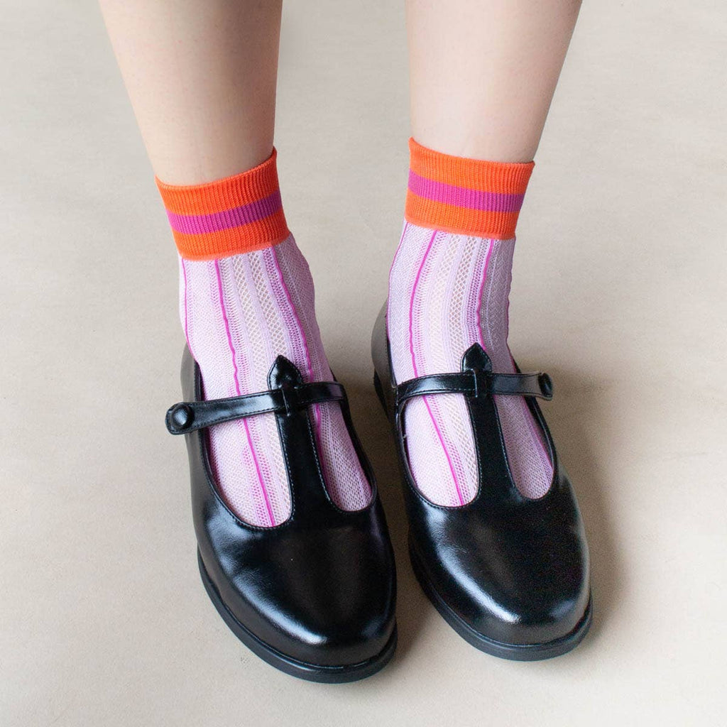 Ankle Mesh Socks - Lilac
