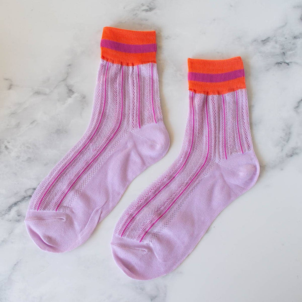 Ankle Mesh Socks - Lilac
