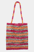 Beaded Beach Tote - Pink