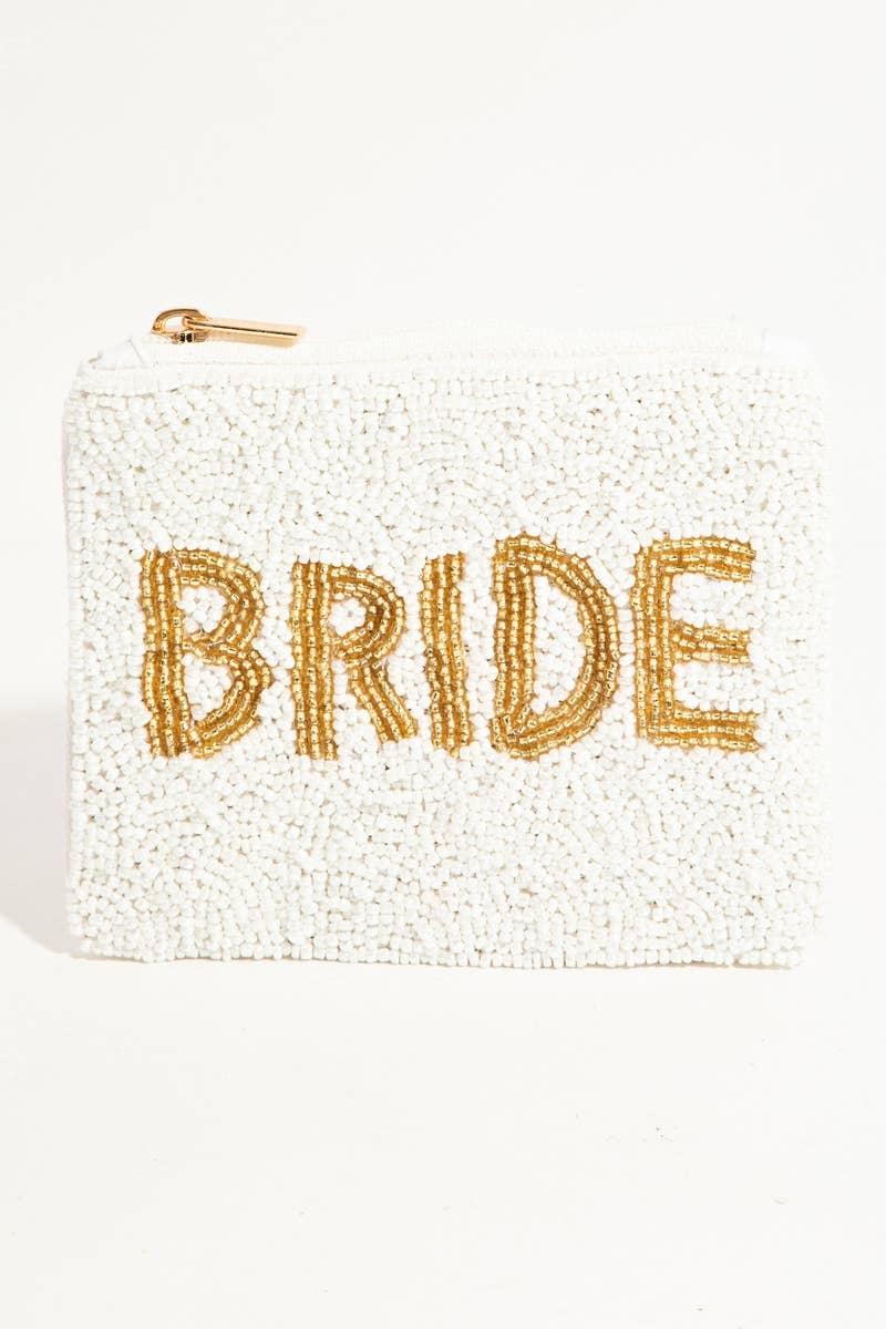 Beaded Coin Purse - Bride