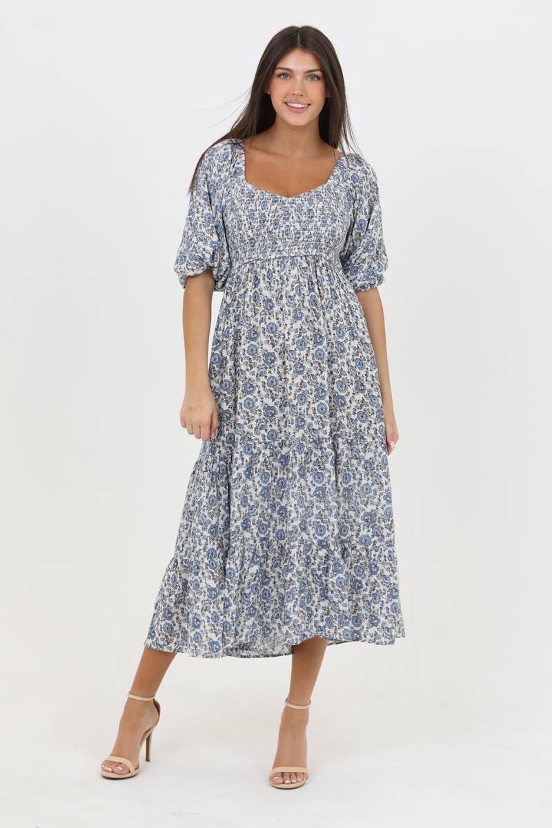 Blue Floral Midi