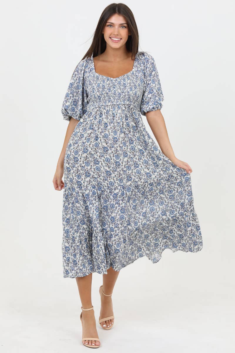Blue Floral Midi