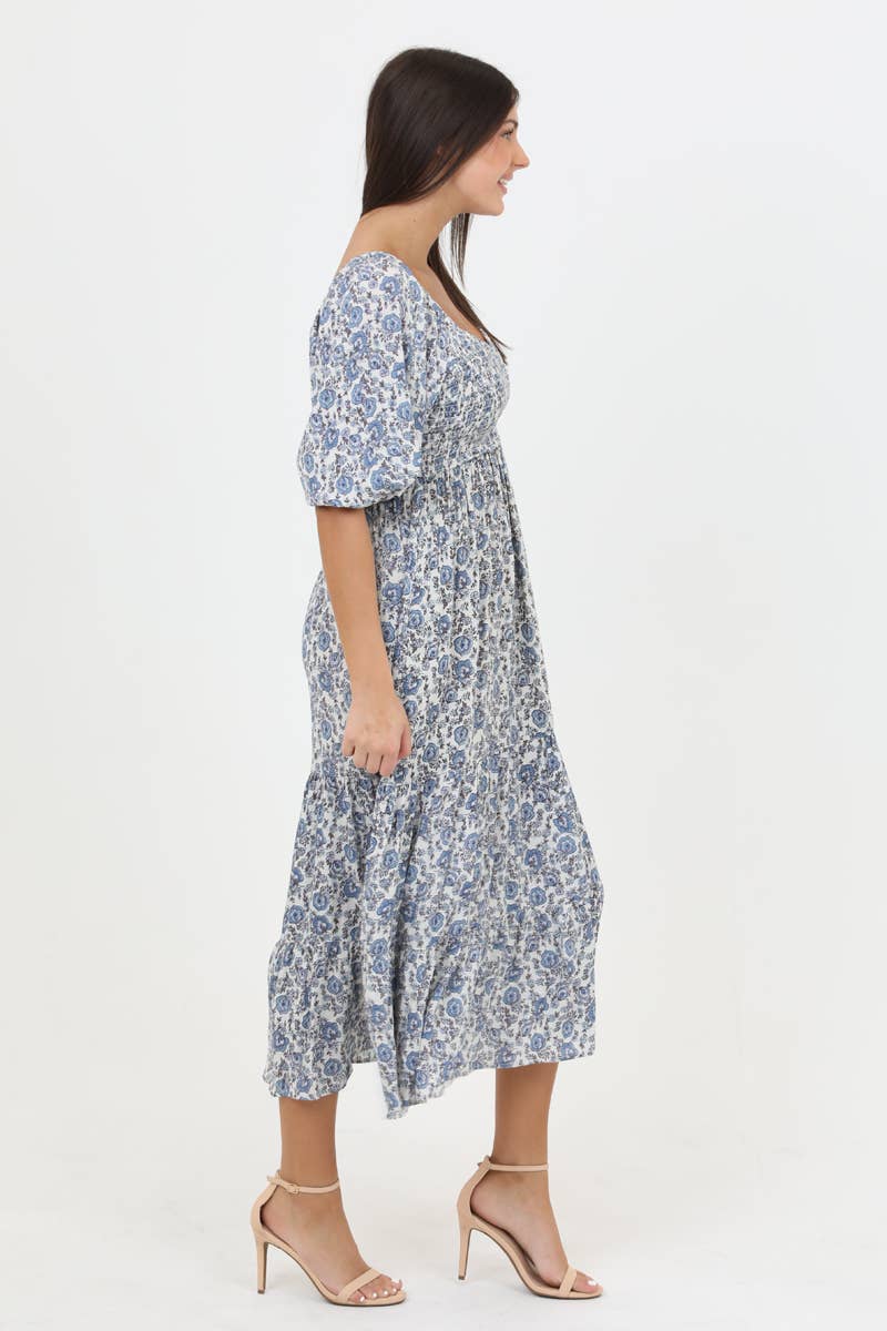 Blue Floral Midi