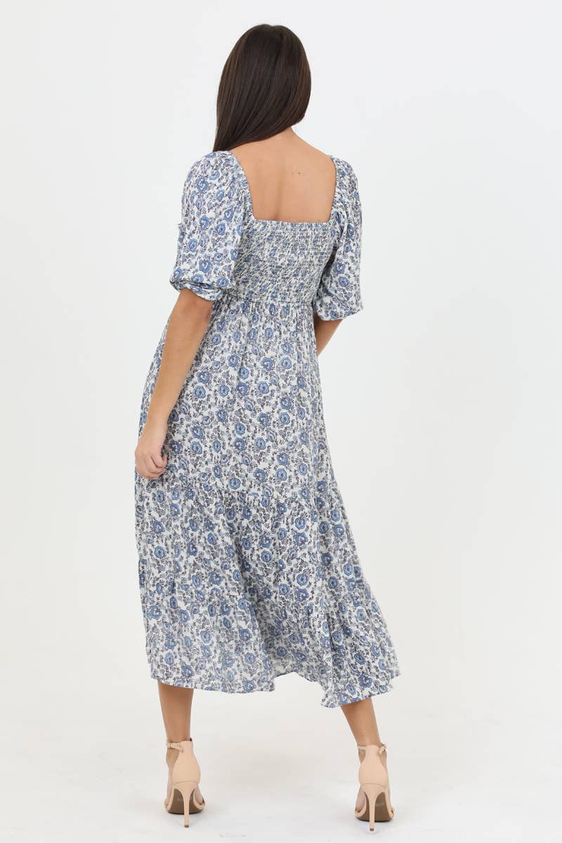 Blue Floral Midi