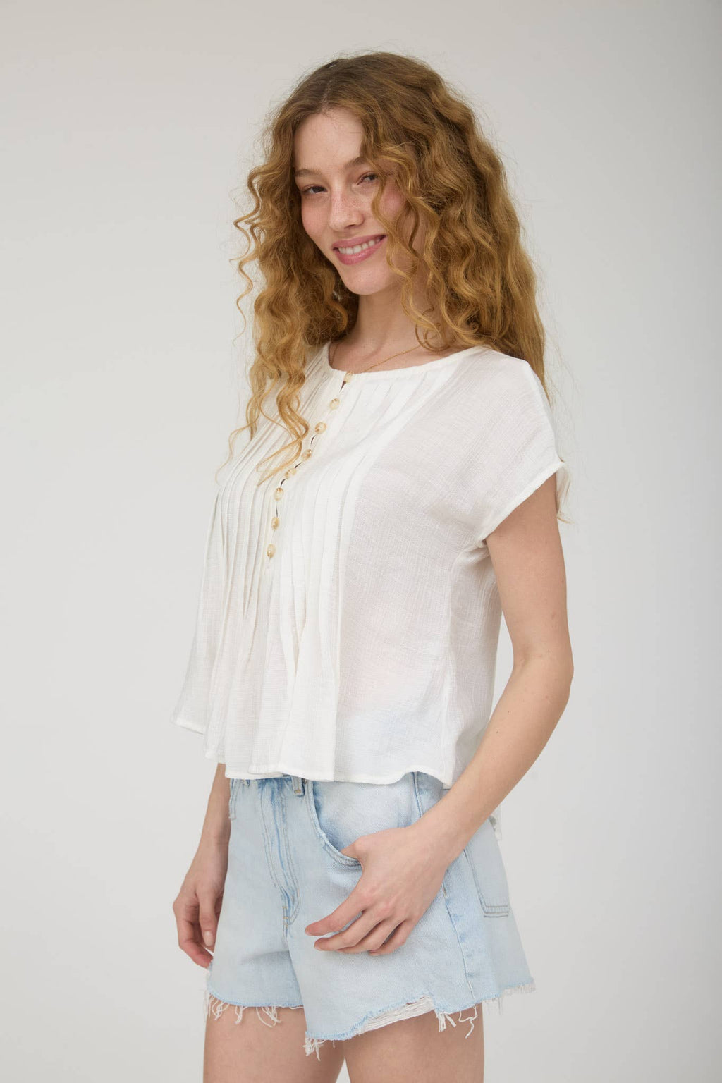 Clean Slate Button Blouse