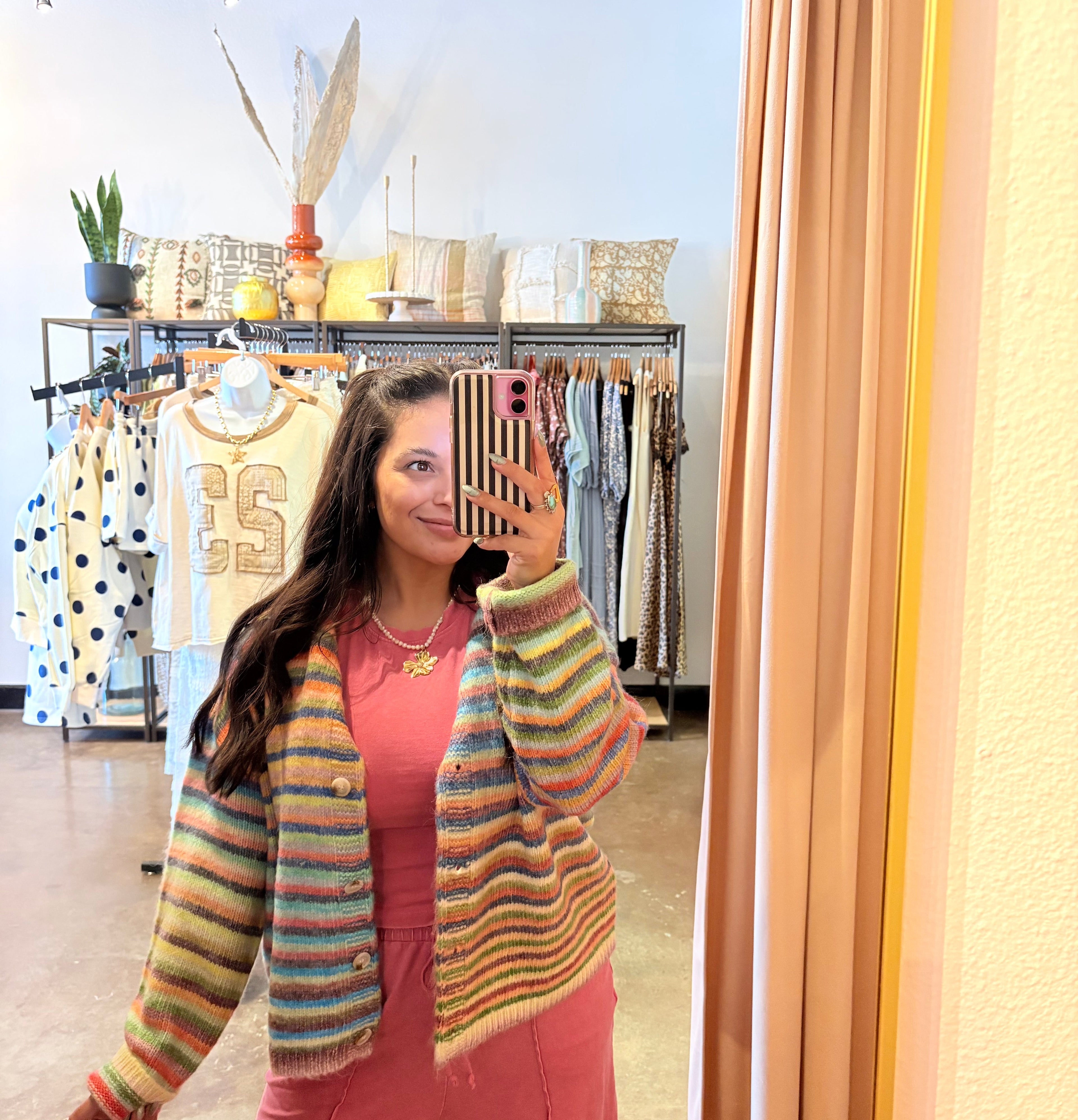 Rainbow Button Up Cardigan
