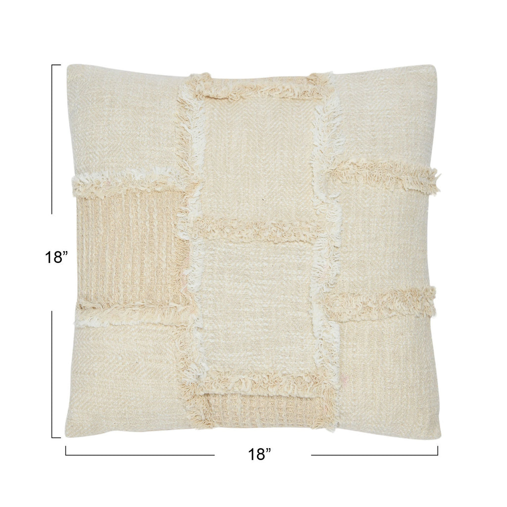 Cotton & Wool Patchwork Pillow