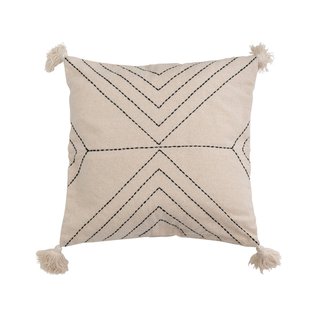 Geometric Embroidered Pillow