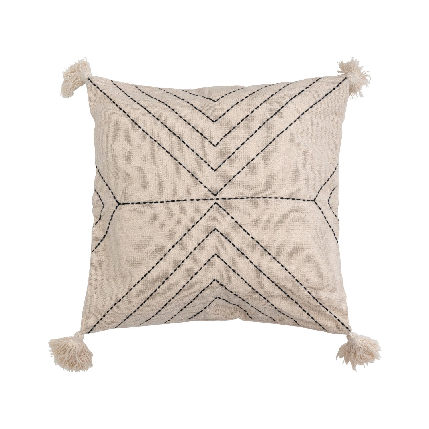 Geometric Embroidered Pillow