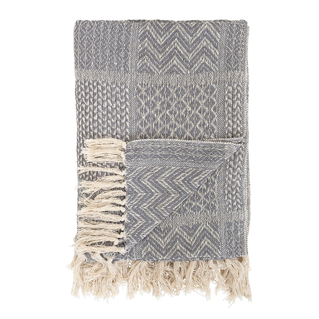 Grey Throw with Fringe