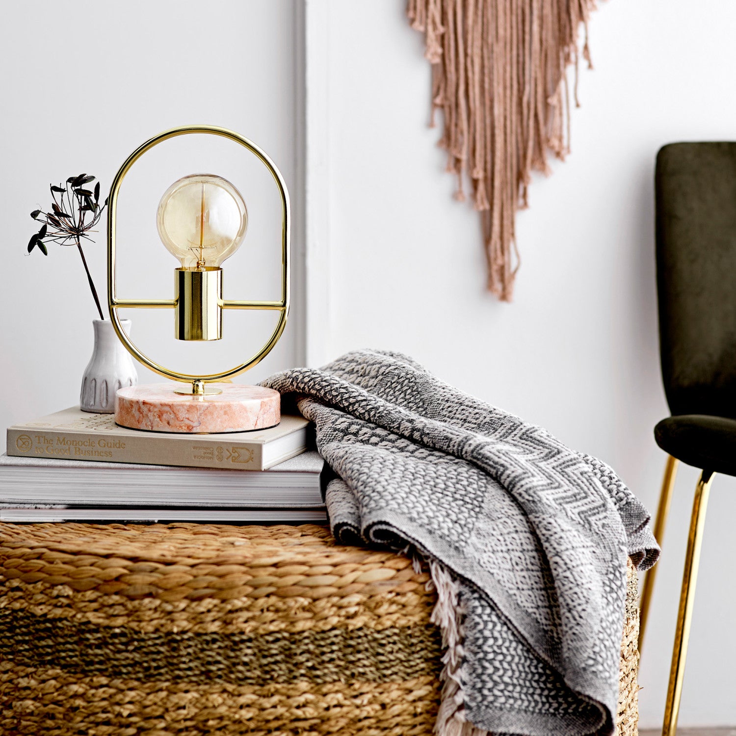 Grey Throw with Fringe
