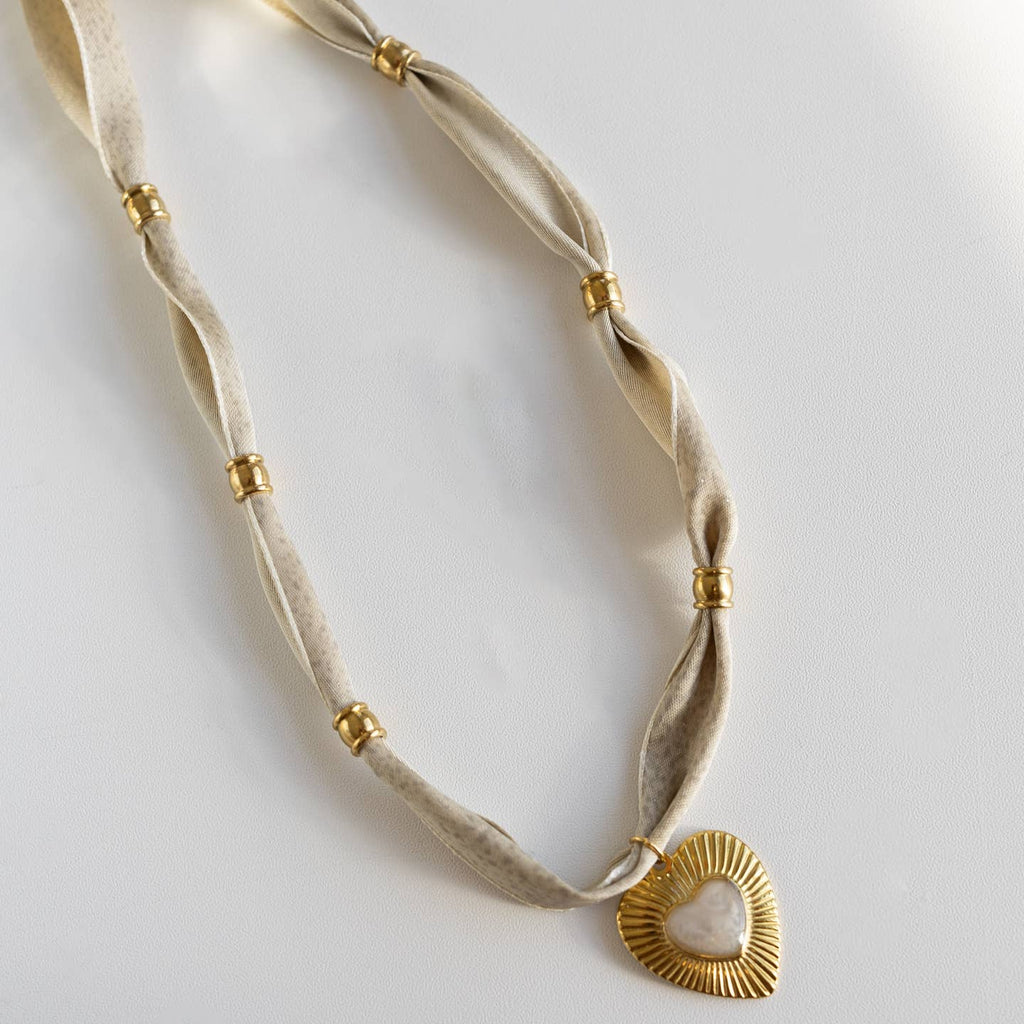 Easy Lover Neutral Scarf Necklace