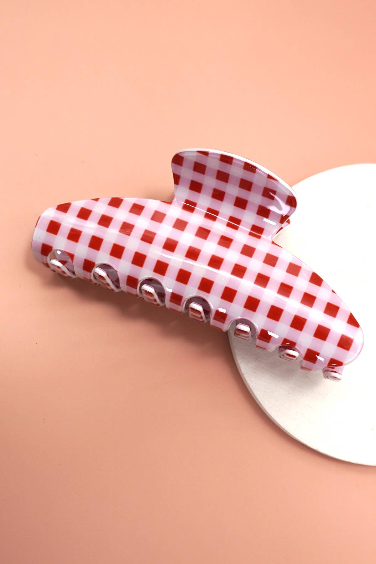 Jumbo Oval Plaid Hair Claw
