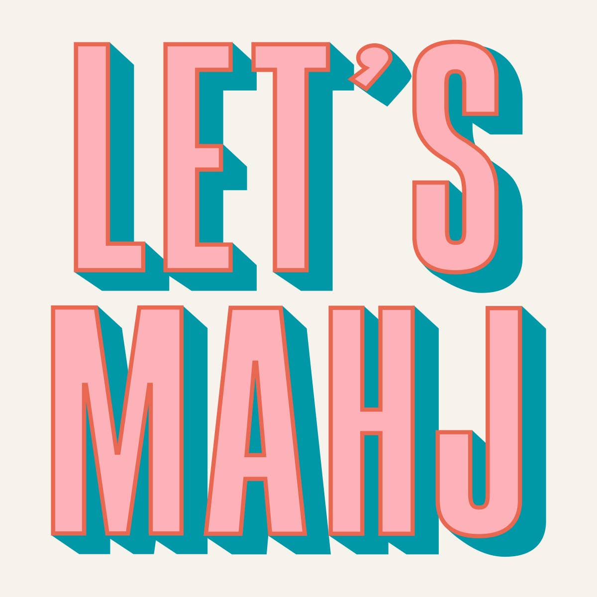 Mahjong Cocktail Napkin - Let's Mahj