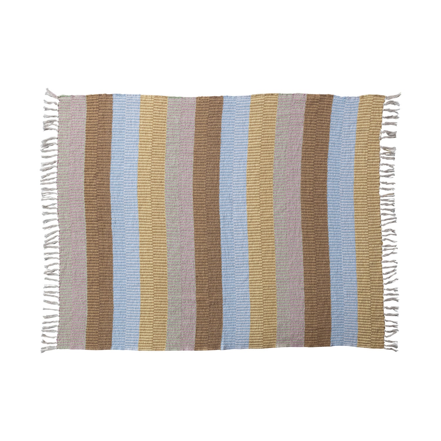 Muted Striped Throw w/ Fringe