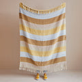 Muted Striped Throw w/ Fringe
