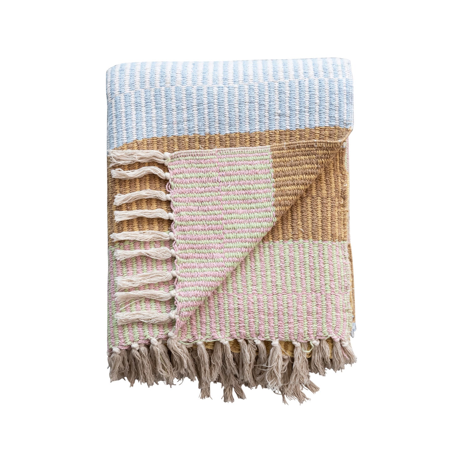 Muted Striped Throw w/ Fringe