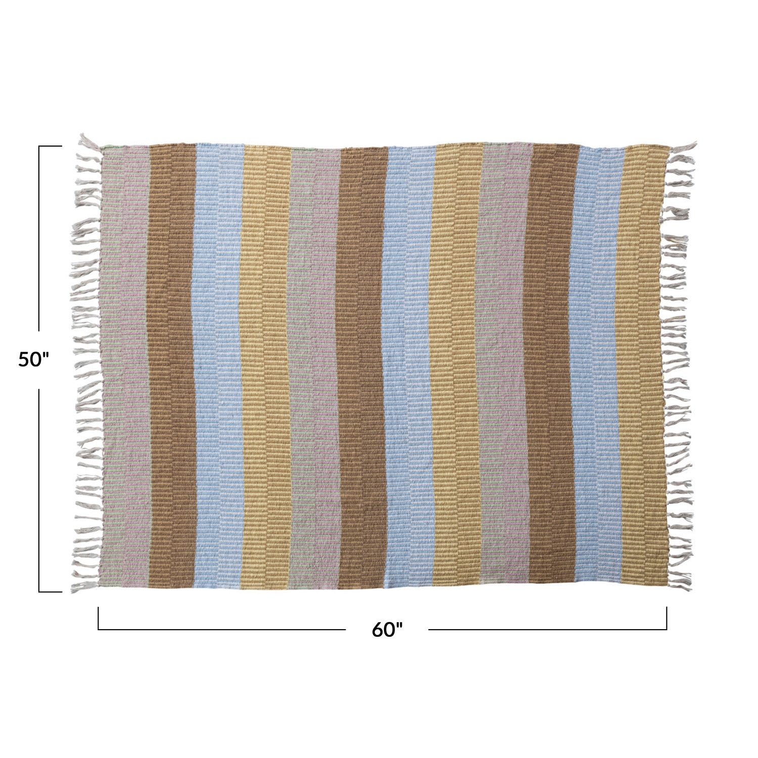 Muted Striped Throw w/ Fringe