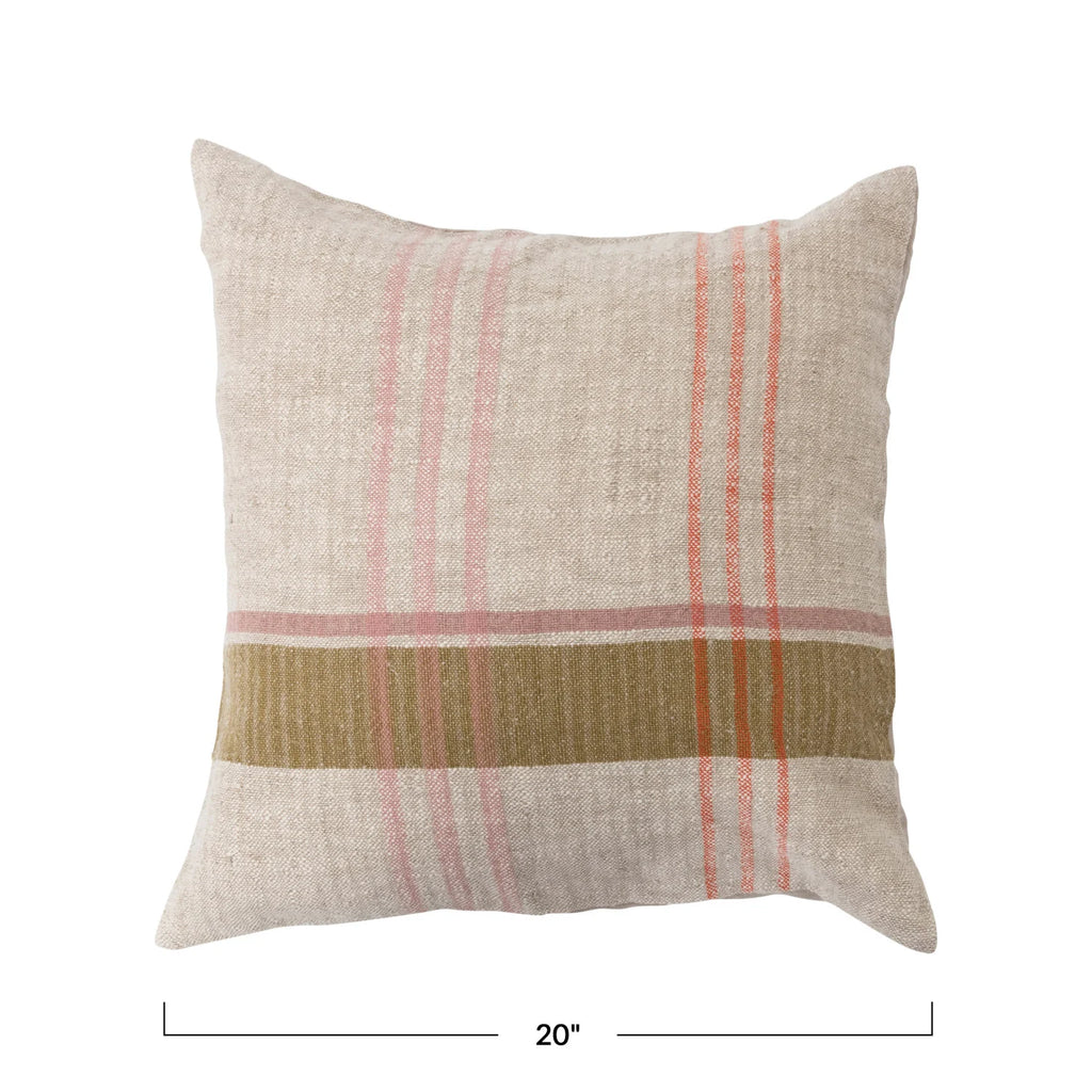 Neutral Plaid Throw Pillow