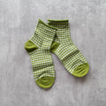 Picnic Plaid Crew Socks - Olive
