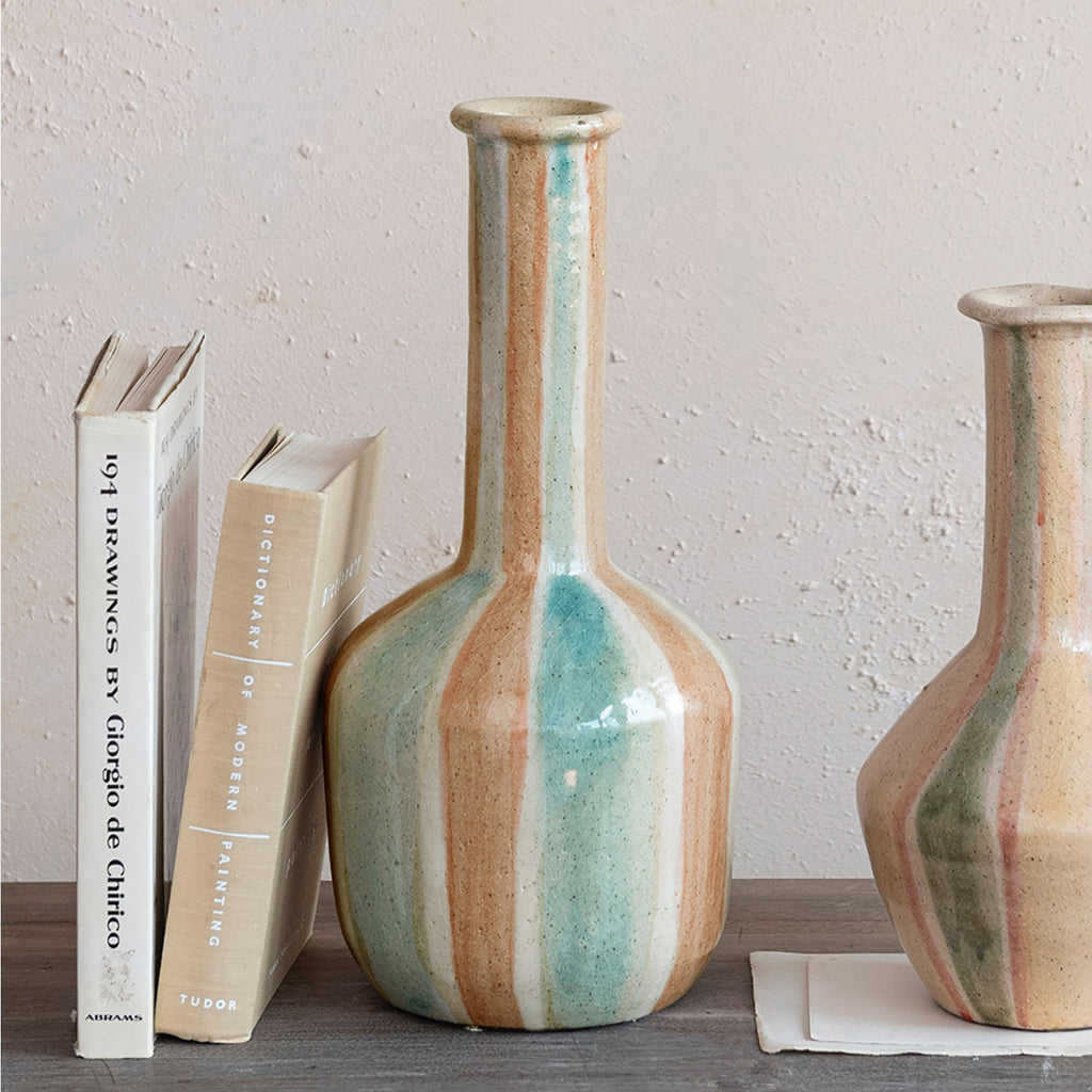 Pink and Blue Stripe Vase