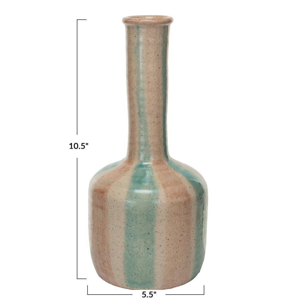 Pink and Blue Stripe Vase