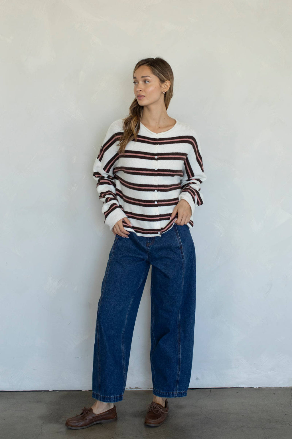 Piper Varsity Cardi - Ivory
