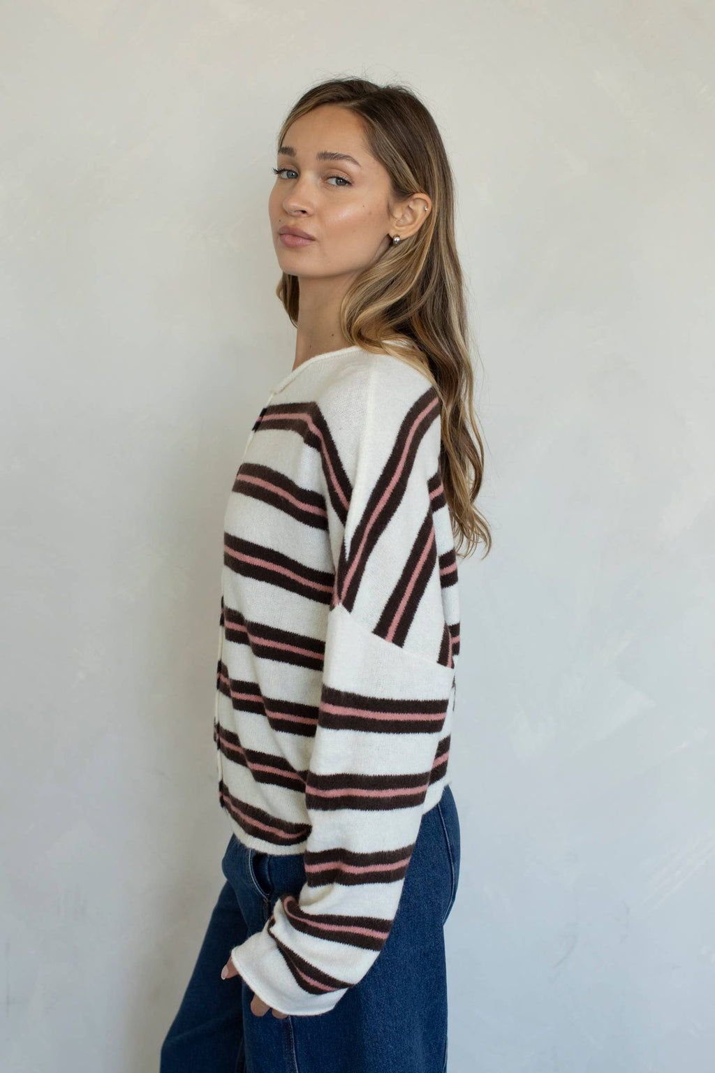 Piper Varsity Cardi - Ivory