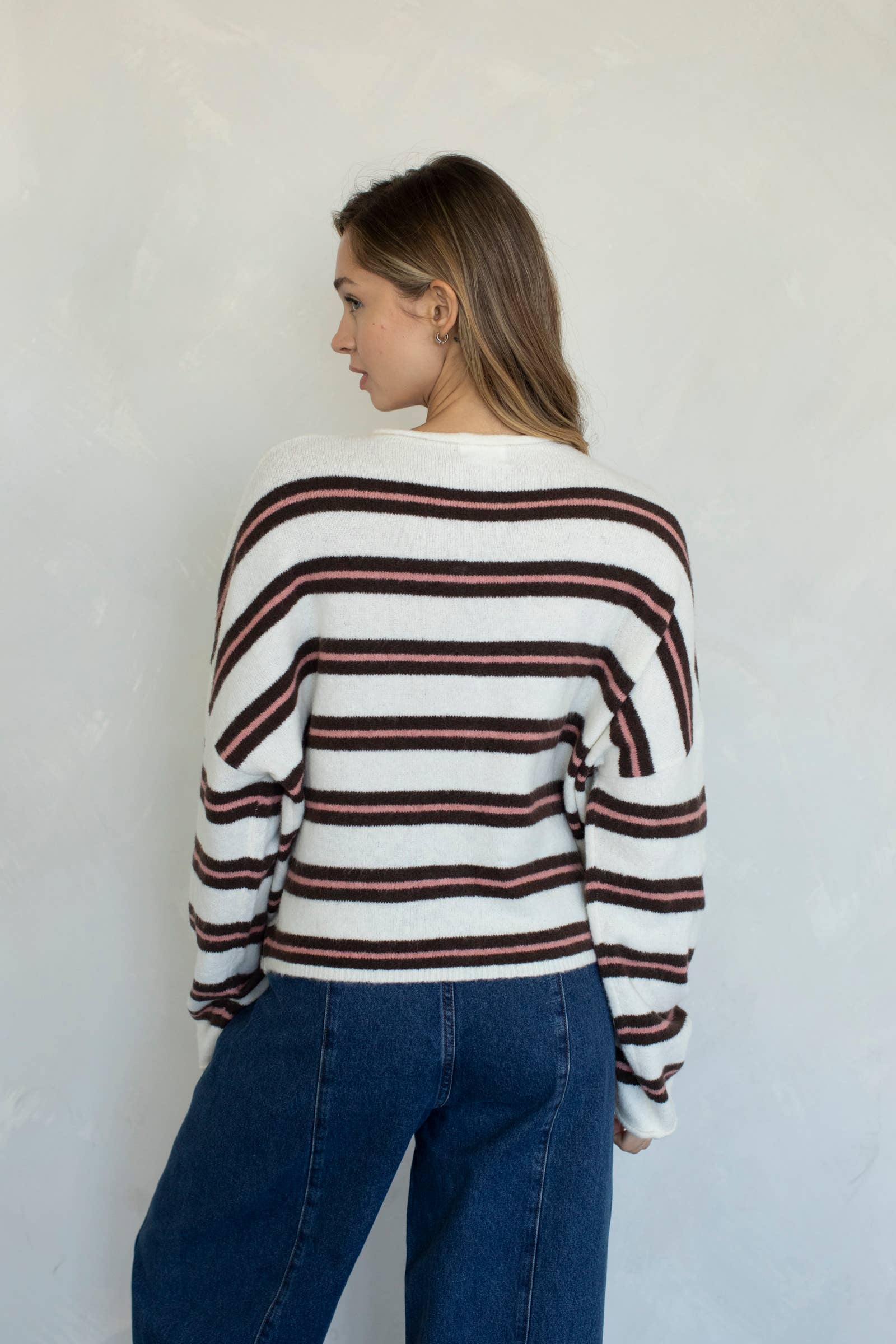 Piper Varsity Cardi - Ivory