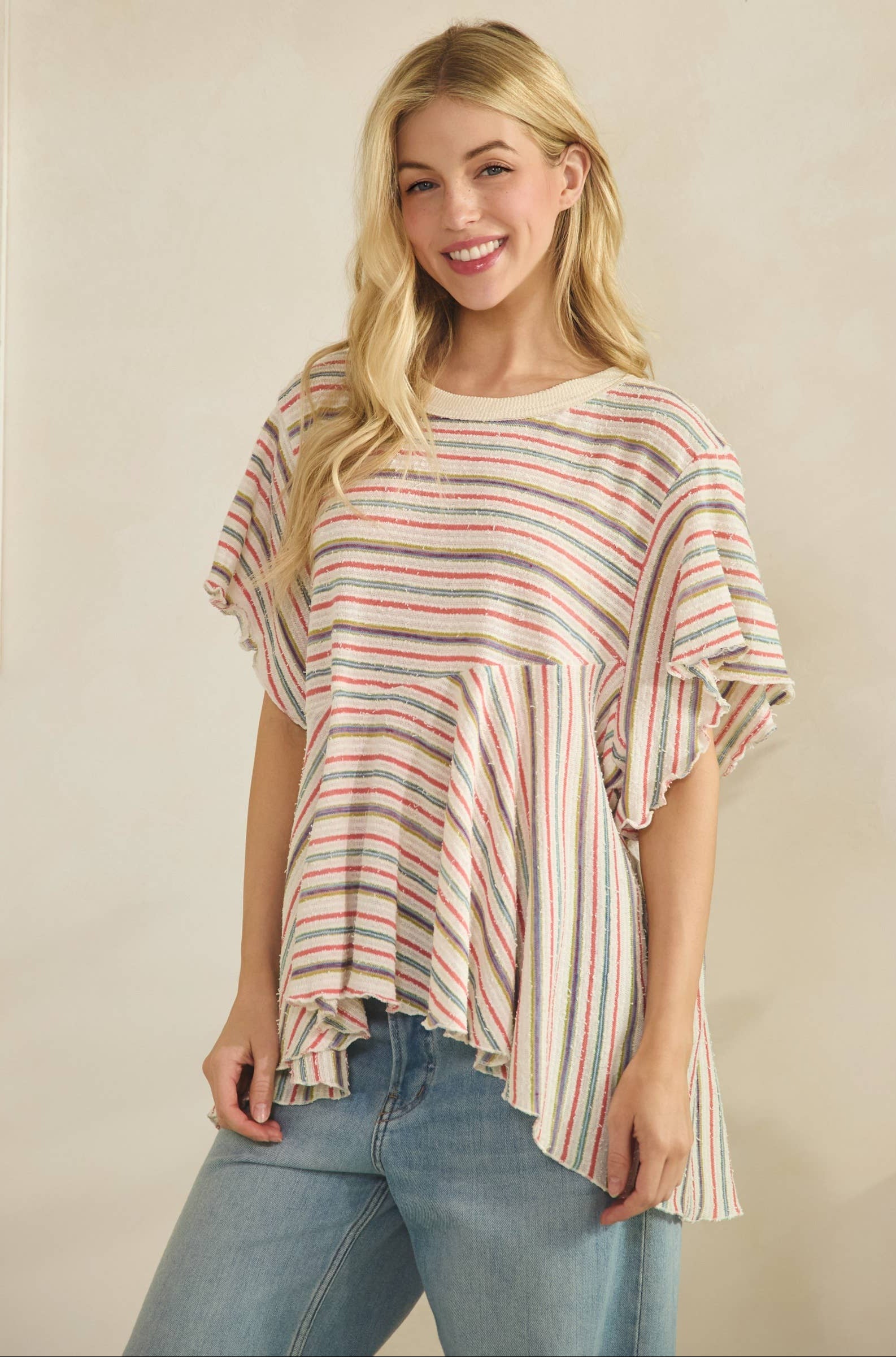 Rainbow Flowy Tee