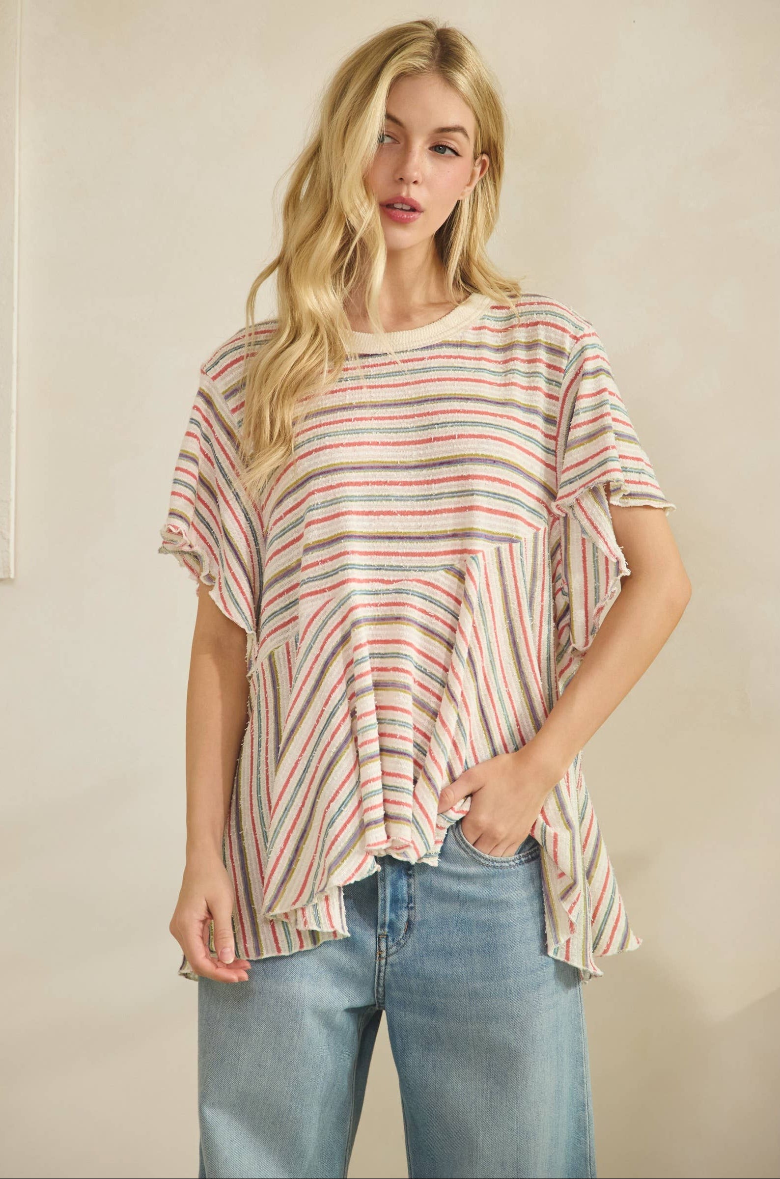 Rainbow Flowy Tee