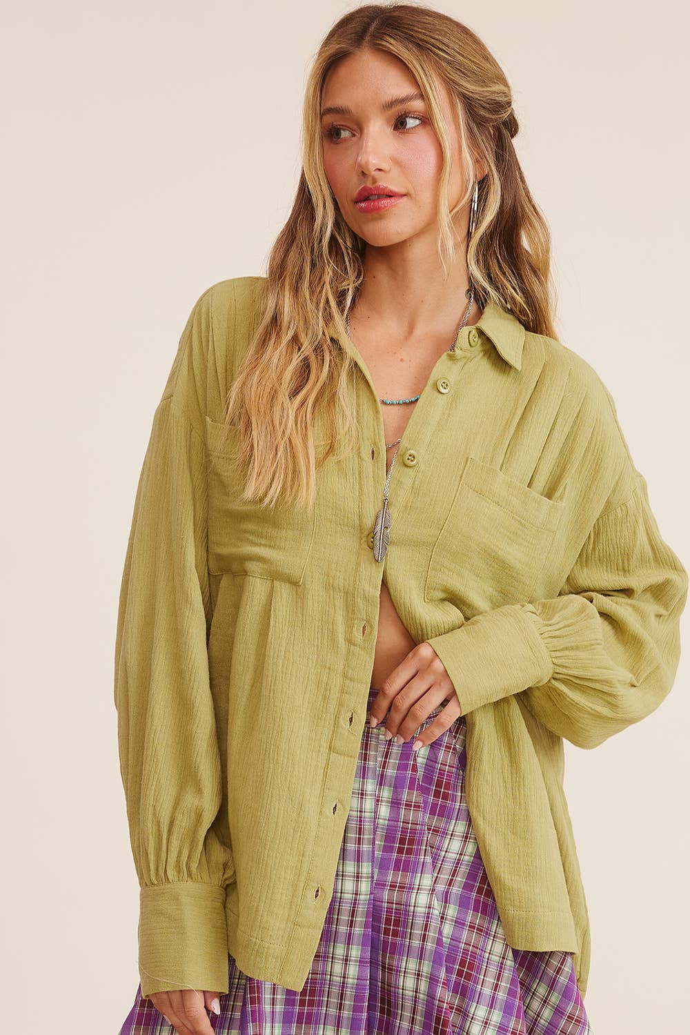 Sage Breeze Button Down